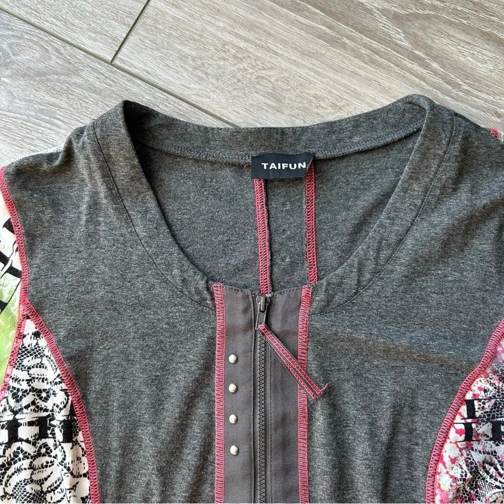 Taifun Grey Jersey Fabric Full Zip Long Sleeve - Picture 5 of 14